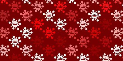 Light red vector backdrop with virus symbols.