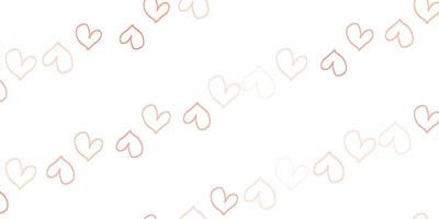 Light Red vector texture with lovely hearts.