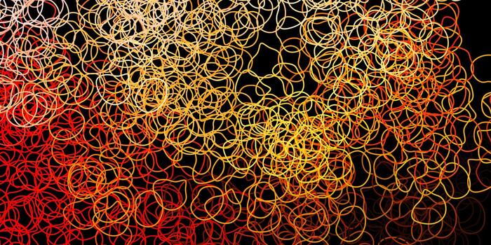 Dark pink, yellow vector background with random forms.