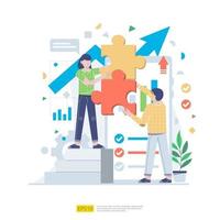 Startup employees teamwork. men and women scenes at office working and make some planning. Business concept illustration of brainstorming,  meeting, negotiation, talking to each other vector