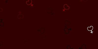 Light Red vector background with woman symbols.