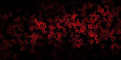 Dark Red vector backdrop with mystery symbols.