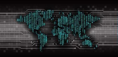 world binary circuit board future technology, blue hud cyber security concept background vector