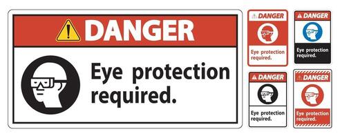 Danger Sign Eye Protection Required Symbol Isolate on White Background vector