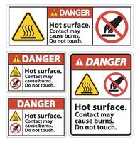 Danger Hot Surface Do Not Touch Symbol Sign Isolate on White Background,Vector Illustration vector