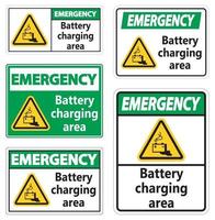Emergency Battery charging area Sign on white background vector