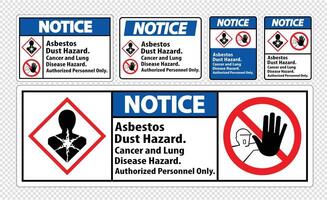 Notice Label Disease Hazard, Authorized Personnel Only Isolate on transparent Background,Vector Illustration vector