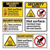 Security Notice Hot Surface Do Not Touch Symbol Sign Isolate on White Background,Vector Illustration vector