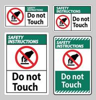 Safety Instructions Do Not Touch Symbol Sign Isolate On White Background vector