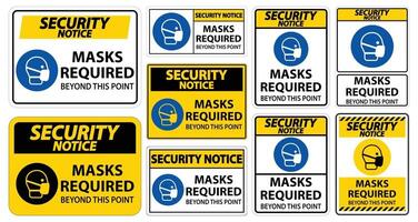 Security Notice Required Beyond This Point Sign Isolate On White Background,Vector Illustration EPS.10 vector