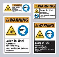 Warning Sign Laser In Use Authorized Personnel Only Laser Protec vector