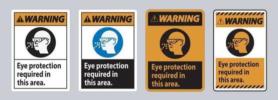 señal de advertencia se requiere protección ocular en esta área vector