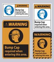 Warning Sign Bump Cap Required When Entering This Area vector