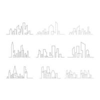 Set of city skyline vector