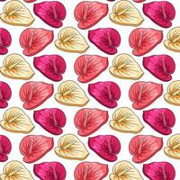 Tropical pattern with exotic flowers in cartoon style vector