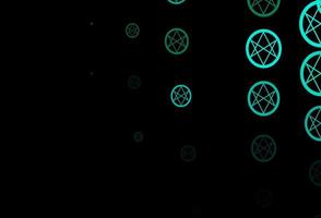 Dark Blue, Green vector template with esoteric signs.