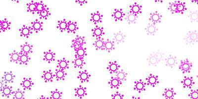 Light purple, pink vector pattern with coronavirus elements.