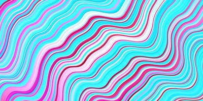 Light Blue, Red vector pattern with curved lines.