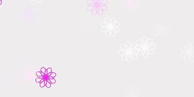 Light Purple, Pink vector doodle background with flowers.