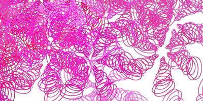 Light purple, pink vector pattern with curves.