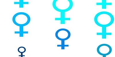 Light BLUE vector background with woman symbols.