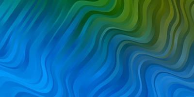 Light Blue, Green vector background with bent lines.