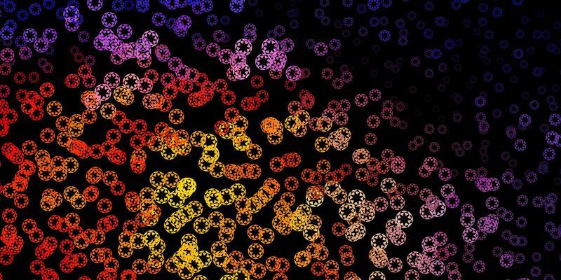 Dark pink, yellow vector texture with disks.