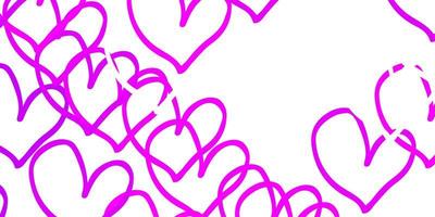 Light Pink vector backdrop with sweet hearts.