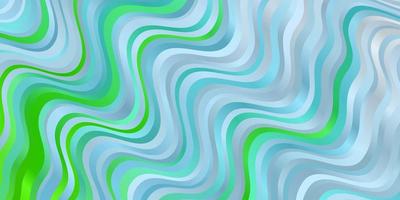 Light Blue, Green vector background with curves.