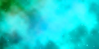 Light Blue, Green vector background with colorful stars.