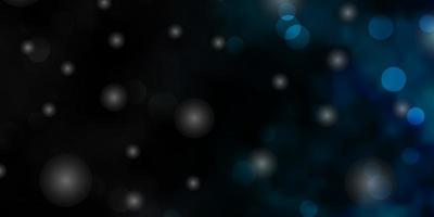 Light BLUE vector texture with circles, stars.