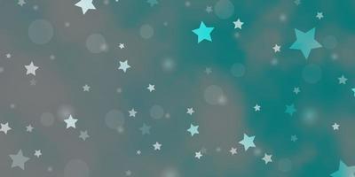 Light BLUE vector backdrop with circles, stars.