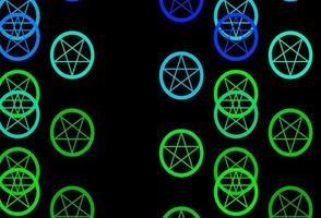 Dark Multicolor vector backdrop with mystery symbols.