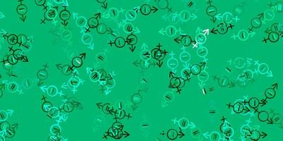 Light Green vector background with woman symbols.