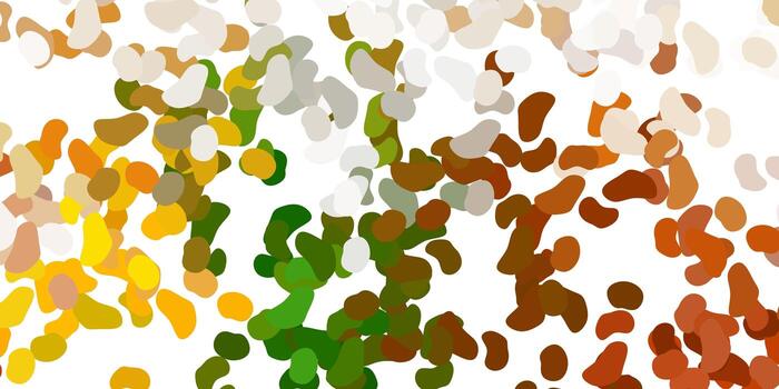 patrón de vector verde claro, amarillo con formas abstractas.