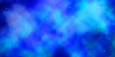 Light BLUE vector background with small and big stars.