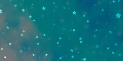 Light BLUE vector template with neon stars.