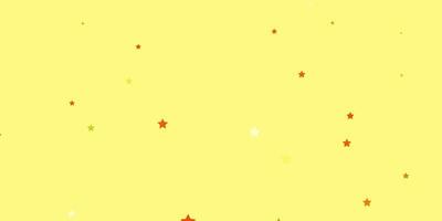 Dark Red, Yellow vector background with small and big stars.