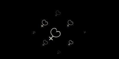 Dark Gray vector background with woman symbols.