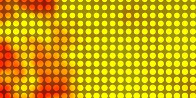 textura de vector amarillo claro con círculos.