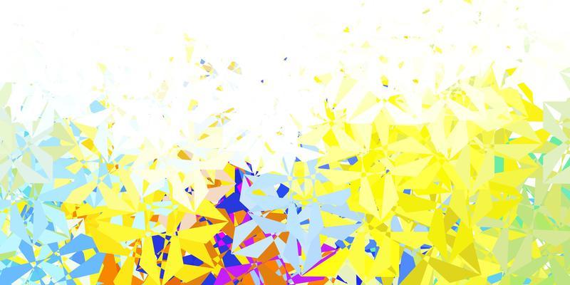 Light blue, yellow vector abstract triangle template.