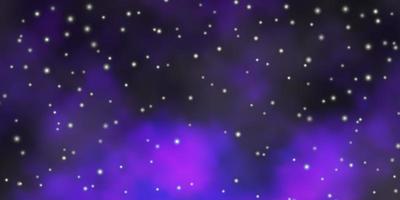 Dark Purple, Pink vector template with neon stars.