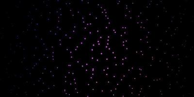 Dark Purple, Pink vector background with small and big stars.