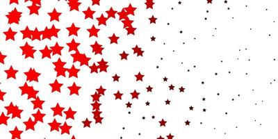 Dark Red vector background with colorful stars.