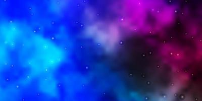 Dark Pink, Blue vector pattern with abstract stars.