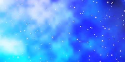 Light Pink, Blue vector template with neon stars.