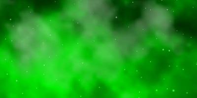 Light Green vector background with small and big stars.