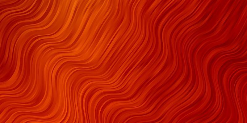 Light Orange vector pattern with curved lines.