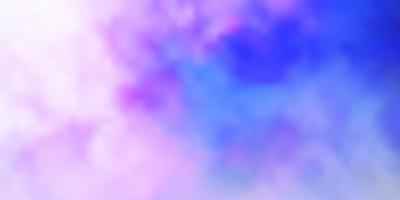 Telón de fondo de vector de color rosa oscuro, azul con cúmulos.