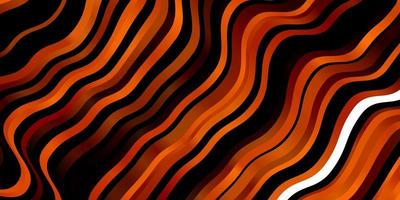 Dark Orange vector template with curved lines.